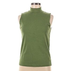 {J.Crew Factory} Olive Green Sleeveless Turtleneck Top